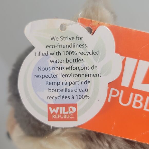 Wild Republic Eco-Friendly CK Mini Wolf Plush Toy 7" Grey White Soft With Tags - Picture 10 of 16